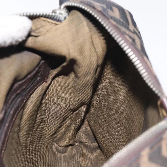 FENDI Zucca Canvas Shoulder Bag Black Brown Auth 129931 - Picture 11 of 16